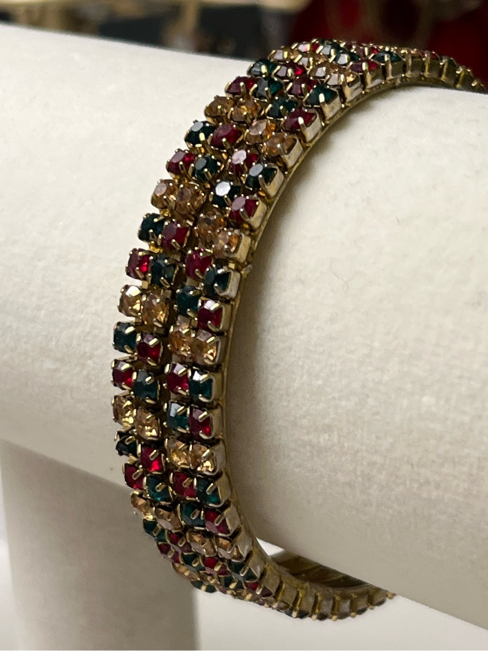 Multicolor Rhinestone Stretch Bangle Bracelet Set